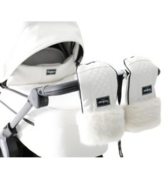 Emmaljunga vinterhandskar, white leatherette
