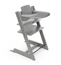 Stokke Tripp Trapp matstolspaket med babyset + bricka, storm grey
