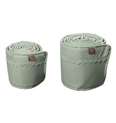 NG Baby spjälskydd 2 delar linne med spets, sage green