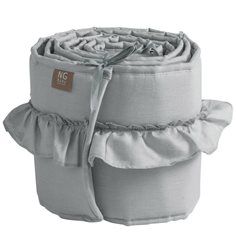 NG Baby spjälskydd vagga, MOOD volang light grey