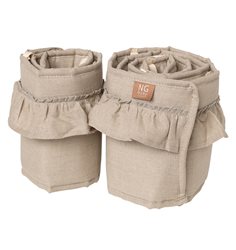 NG Baby spjälskydd 2 delar linne med volang, natural