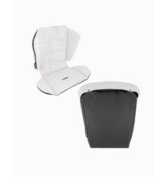 Twistshake Tour sittdyna + footsack, black melange