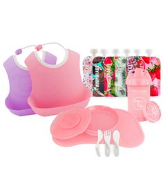 Twistshake startpaket Tableware bundle, rosa/lila/vit
