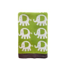 Carlobaby filt bomull, elefant grön