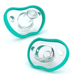 Nanobebe Flexy Napp Silikon 3 mån+ 2-pack, turkos