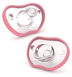 Nanobebe Flexy Napp Silikon 3 mån+ 2-pack, rosa