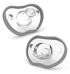 Nanobebe Flexy Napp Silikon 3 mån+ 2-pack, grå