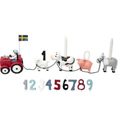 KIDS by FRIIS födelsedagståg inkl siffror, bondgård