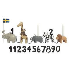 KIDS by FRIIS födelsedagståg inkl siffror, safari
