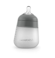 Nanobebe Flexy silikonflaska Anti-kolik 270 ml, grå