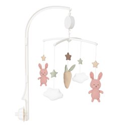 Jabadabado musikmobil med arm, bunny rosa