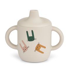Liewood drickpipsmugg spillfri Neil silikon, bunny sandy