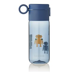 Liewood vattenflaska Clemence 350 ml, robots/indigo blue