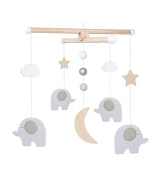 Jabadabado trämobil elefant, grå/natur