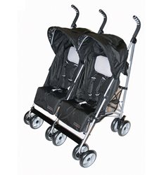 Basson Baby Travel Twin paraplysulky, svart