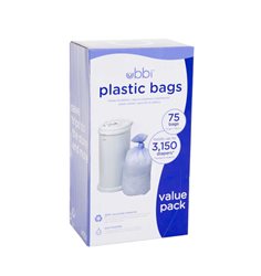Ubbi plastpåse till blöjhink, 75-pack