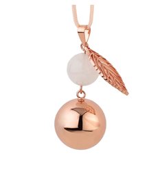 Gravidsmycke Bola pärla löv roséguld