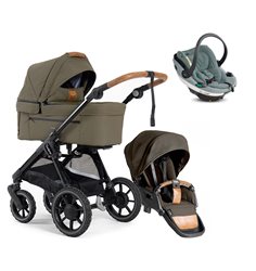 Emmaljunga Sento Pro Outdoor duovagn Flat+ Go Beyond babyskydd