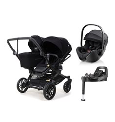 Emmaljunga Double Sento duovagn + Britax Römer Baby-Safe Pro babyskydd + bas
