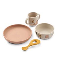 Liewood servis Vivi silikon 4 delar, cats and dogs