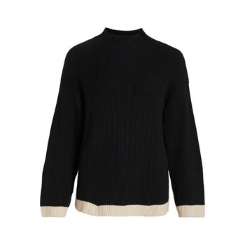 Halvpolo svart med beige kant