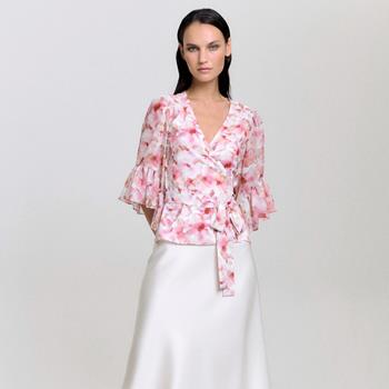 Hallie top coral florals