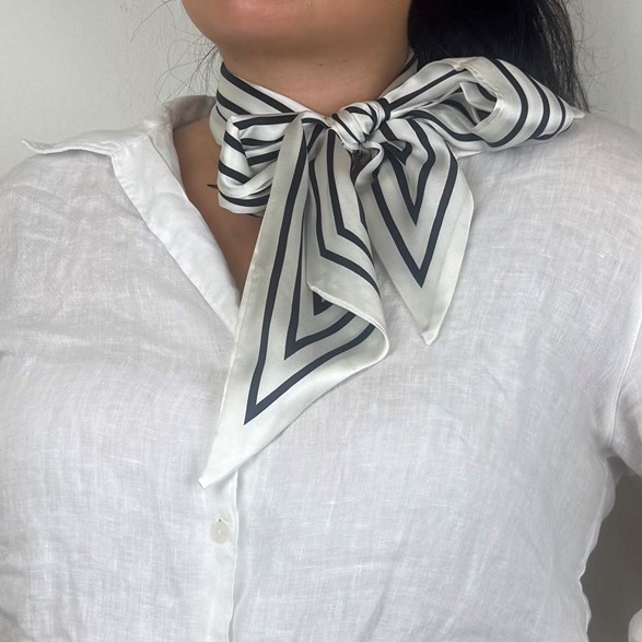 Smal scarf - svart/vit