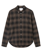 Les Deux Kristian Check Flannel Shirt Black/Brown