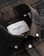 Les Deux Kristian Check Flannel Shirt Black/Brown