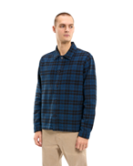 KnowledgeCotton Apparel Classic Checked Overshirt Black Jet