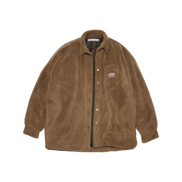 Acne Studios Soft Teddy Overshirt Hazel Beige