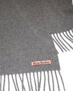 Acne Studios Fringe Wool Scarf Grey Melange