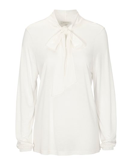 Newhouse Tie Collar Top Offwhite