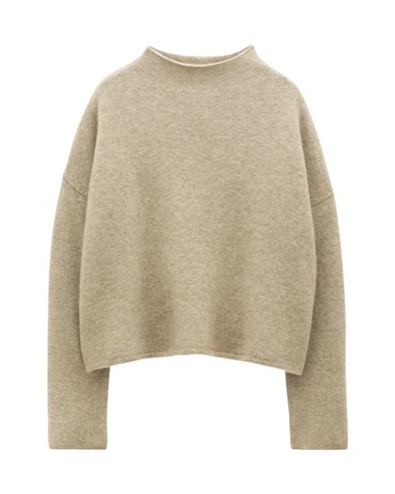 Filippa K Mika Yak Funnelneck Sweater Beige Melange