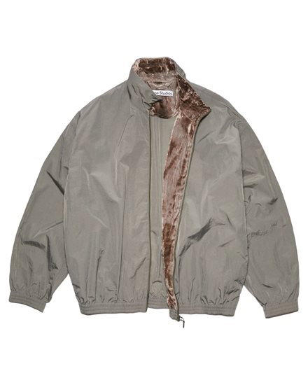 Acne Studios Nylon Zippered Jacket Fox Grey
