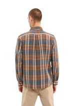 KnowledgeCotton Apparel Relaxed Checked Shirt Dk Grey Melange