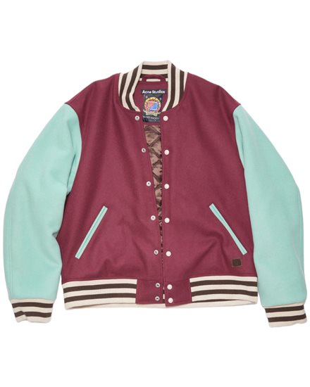 Acne Studios Wool Blend Jacket Wine Red