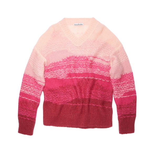 Acne Studios V-Neck Knit Jumper Berry/Multi