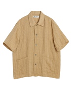 Our Legacy Elder Shirt Shortsleeve Oat Texan Pinstripe