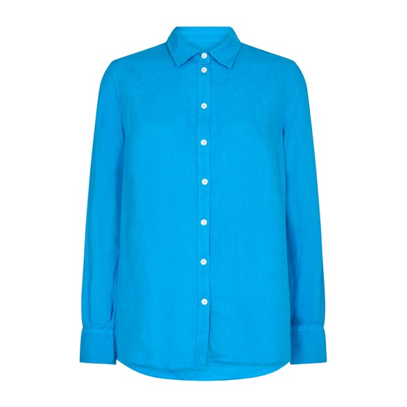 MOS MOSH Karli Linen Shirt Blue Aster