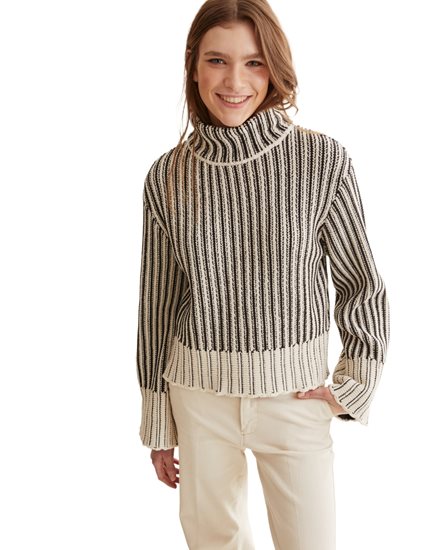 Hunkydory Picket Sweater Black/White Stripe