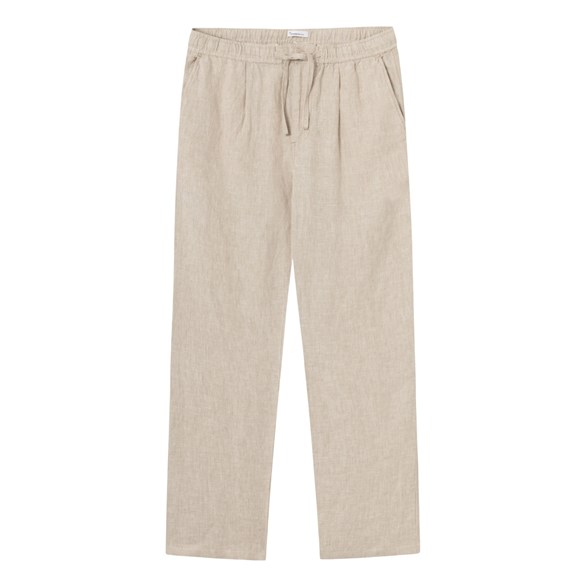 KnowledgeCotton Apparel Loose Linen Pants Light Feather Gray
