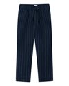 KnowledgeCotton Apparel Loose Striped Linen Pants Navy