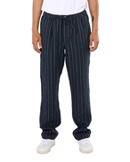KnowledgeCotton Apparel Loose Striped Linen Pants Navy