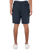 KnowledgeCotton Apparel Loose Striped Shorts Navy