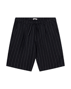 KnowledgeCotton Apparel Loose Striped Shorts Navy