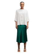 Ahlvar Gallery Hana Satin Skirt Emerald Green