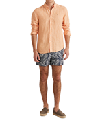 Morris Douglas Linen Shirt Orange