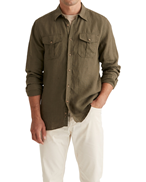 Morris Safari Linen Shirt Olive