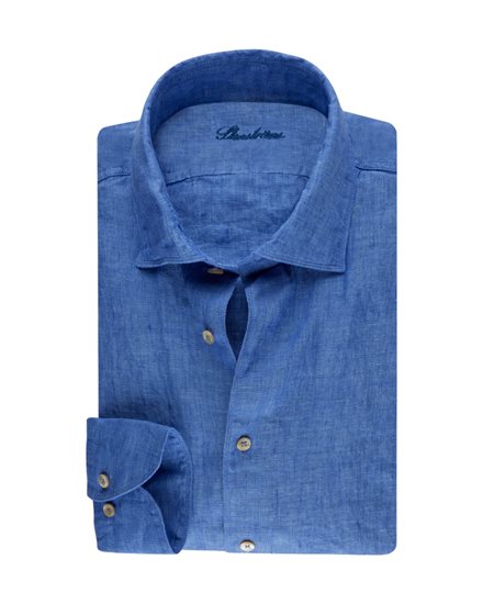 Stenströms Linen Shirt Slimline Blue